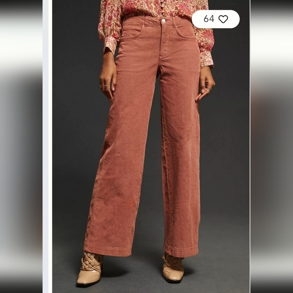 Pilcro Pants - Pilcro Anthropologie Elegant Pink Suede Type Women's Wide Legged Pants_30